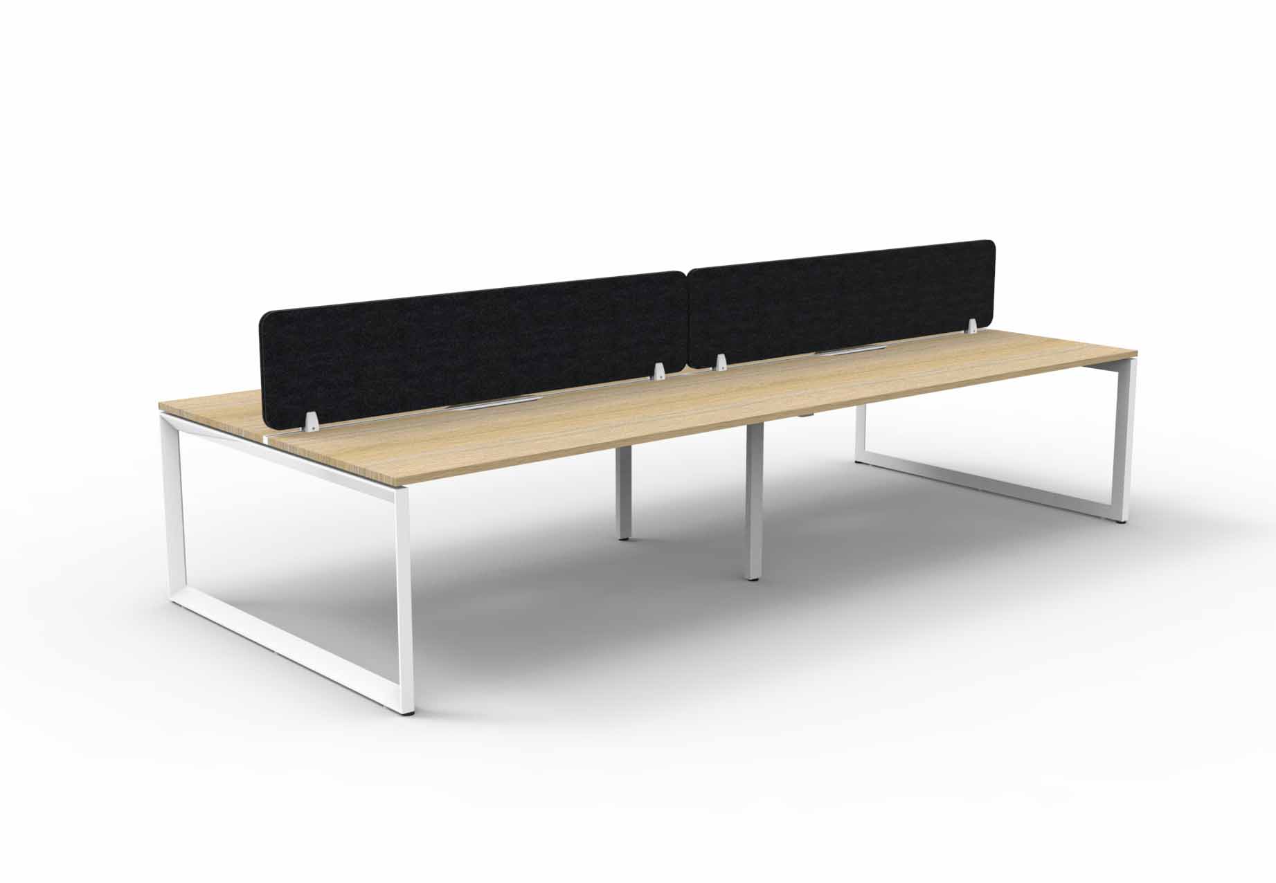Loop 4 Person Double Sided Workstation - with Eco Screen